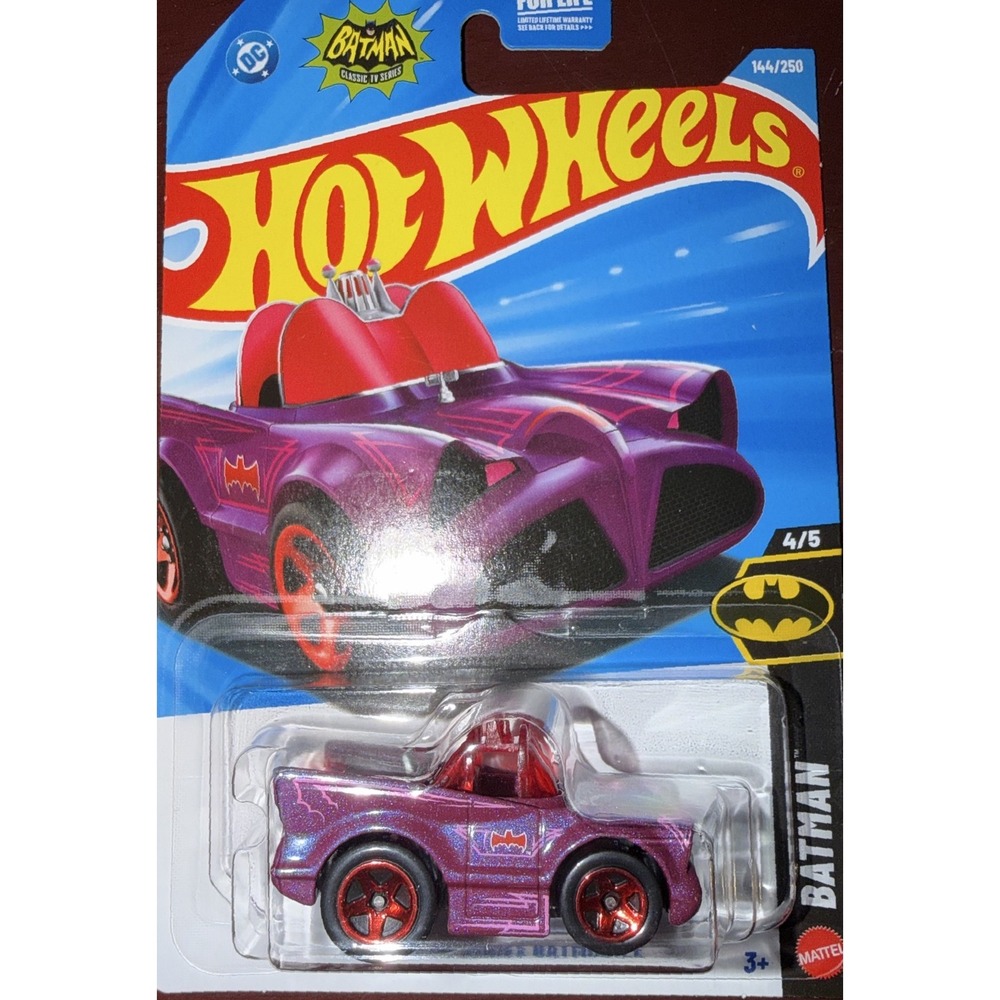 Hot Wheels Classic TV Series Batmobile Purple Glitter Tooned 144/250 2023 Batman